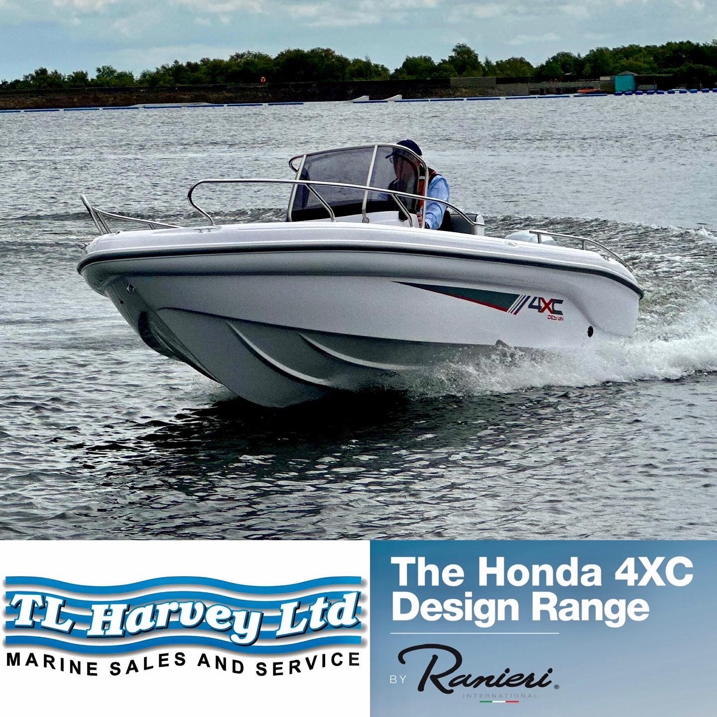 Ranieri 4XC19 H19cc Open Line Sports Boat Powered by a Honda BF80 80hp