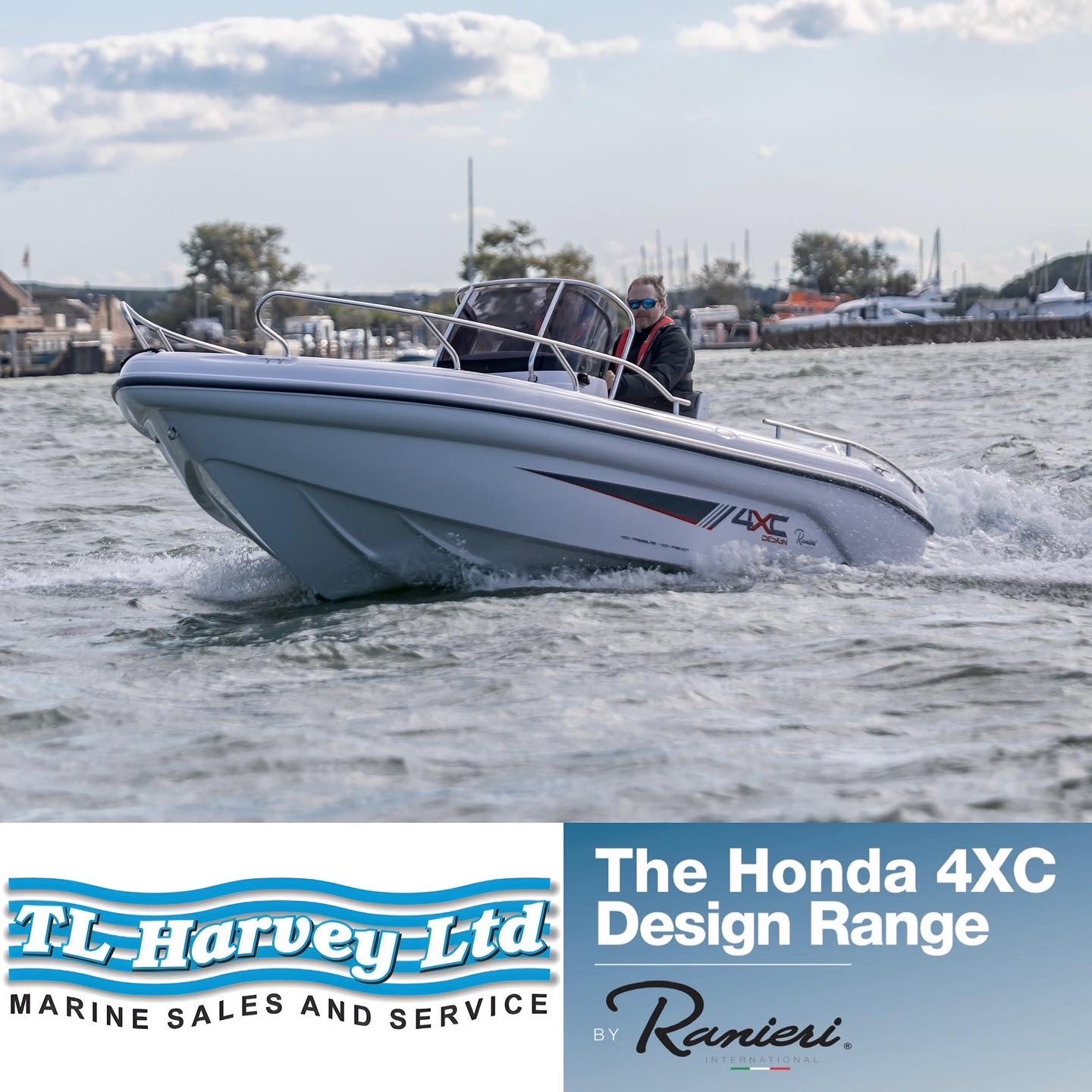 Ranieri 4XC19 H19cc Open Line Sports Boat Powered by a Honda BF80 80hp