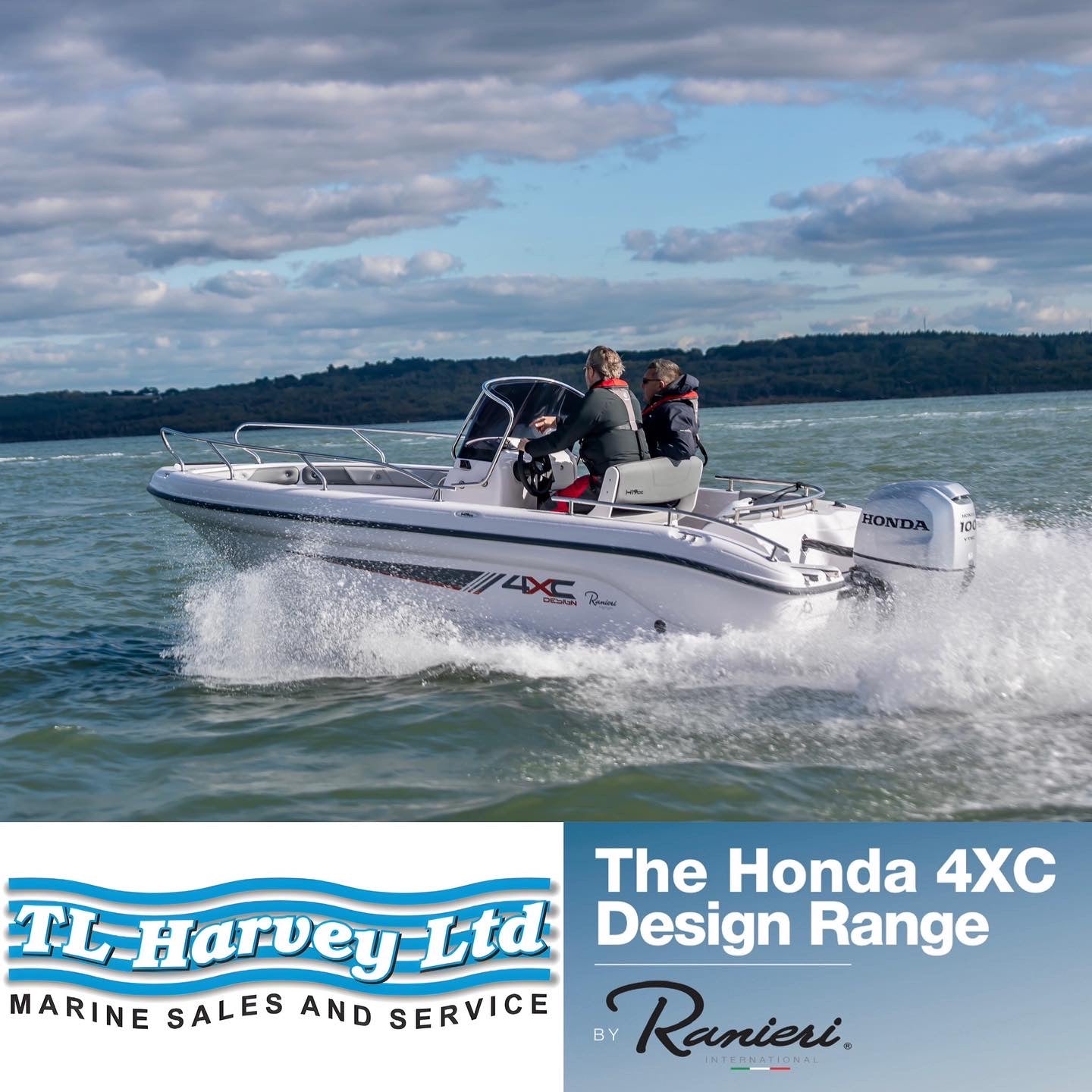 Ranieri 4XC19 H19cc Open Line Sports Boat Powered by a Honda BF80 80hp