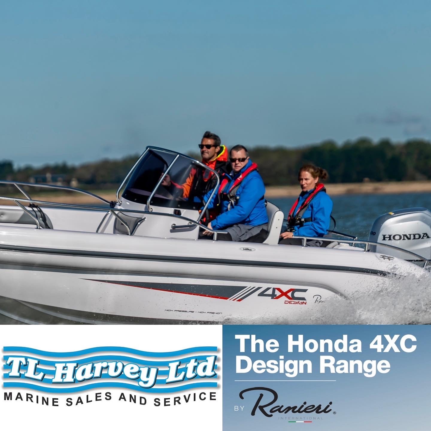 Ranieri 4XC19 H19cc  Open Line Sports Boat Powered by Honda BF100 VTEC 100hp