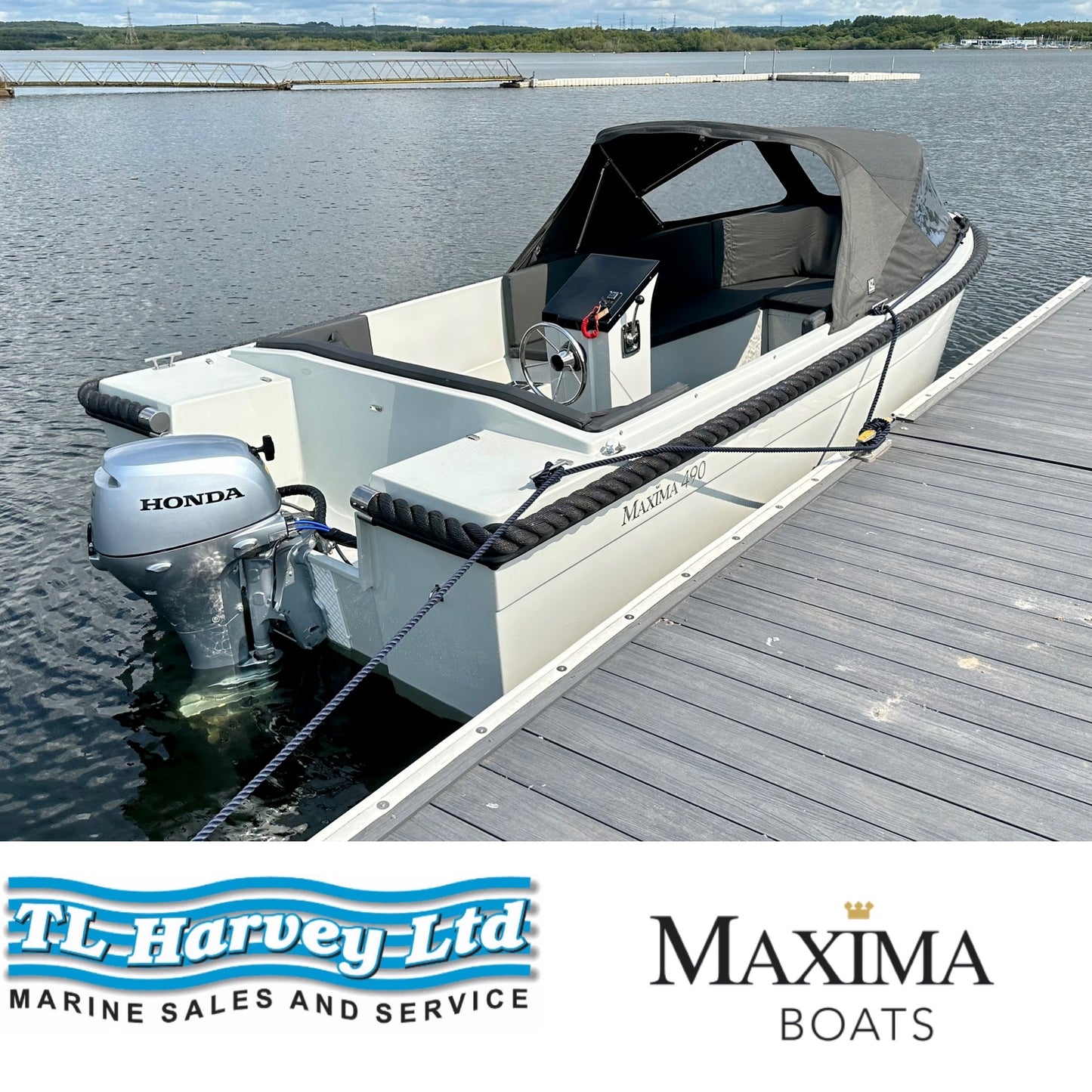 Maxima 490 XL Powered by Honda BF15 LRTU 15hp