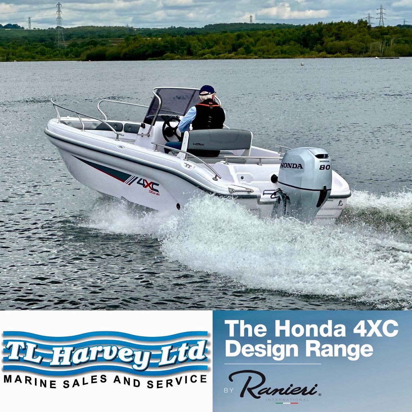 Ranieri 4XC19 H19cc Open Line Sports Boat Powered by a Honda BF80 80hp