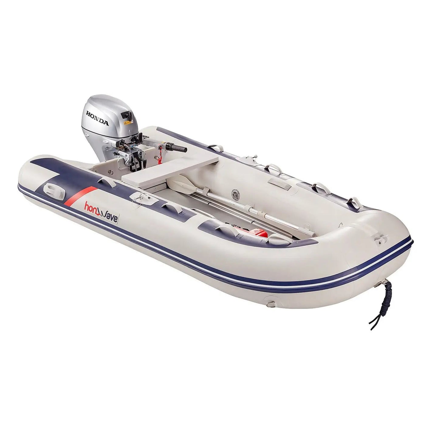 Honwave Package - T38IE3 3.8m Inflatable Boat Dinghy Air V-Floor & Honda Bf 20hp Outboard Engine