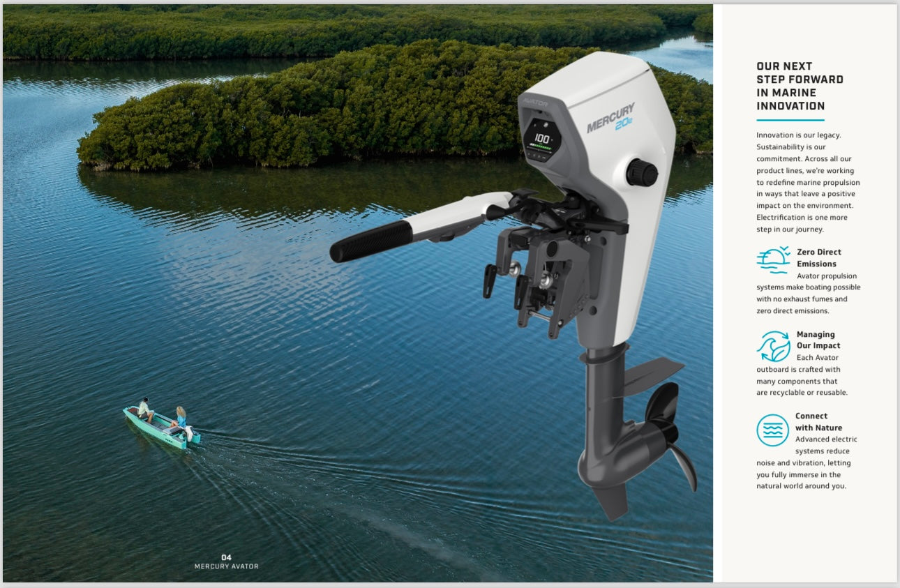 Mercury Avator 7.5e Fully Electric Outboard Engine Short Shaft