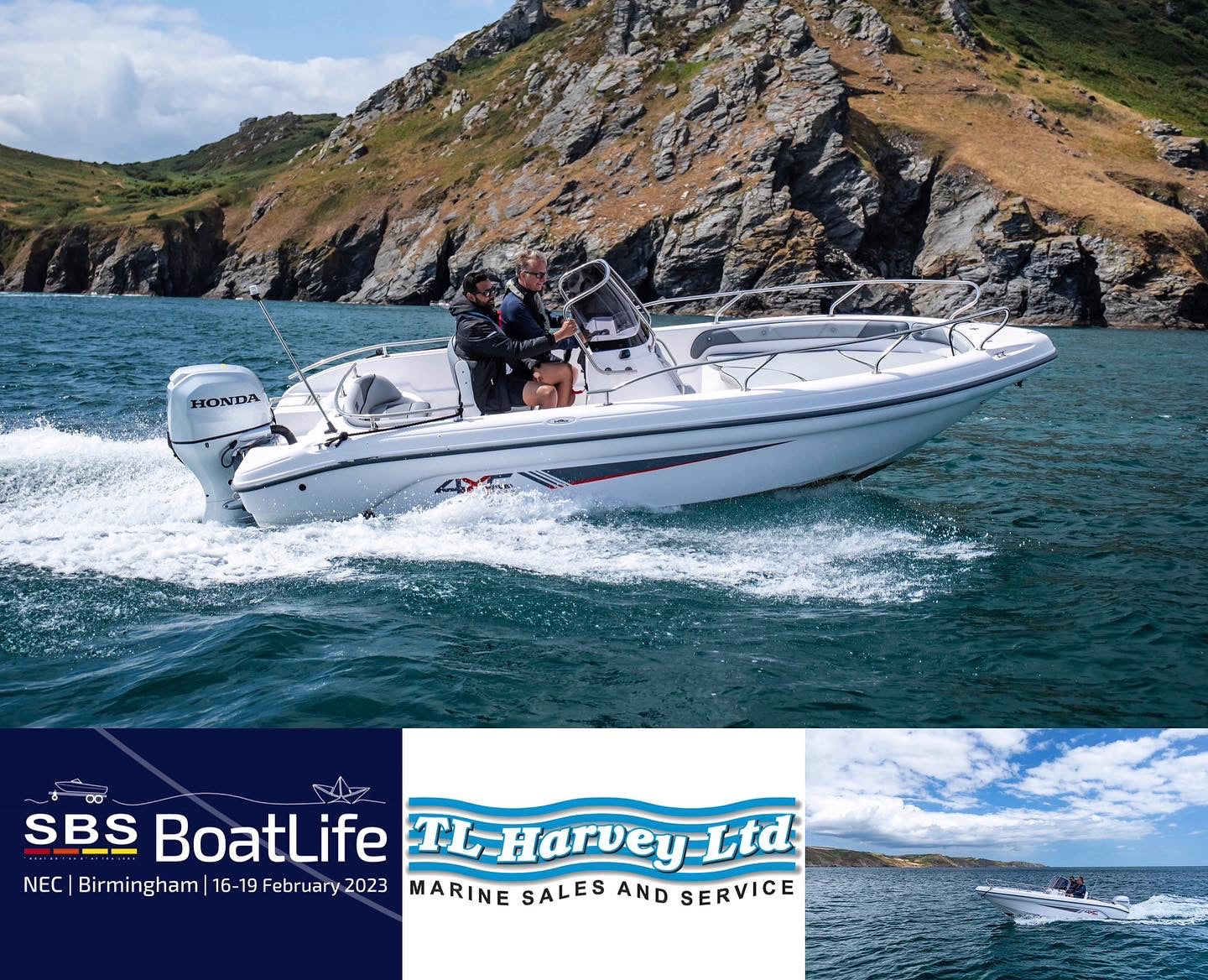 Ranieri 4XC19 H19cc  Open Line Sports Boat Powered by Honda BF100 VTEC 100hp